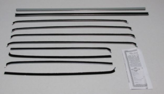 Picture of 1955-57 Chevy 4 Door Wagon Bel Air Authentic Window Felts Whiskers Kit& Division Bars (10pcs)