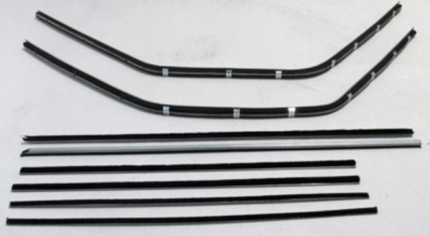 Picture of 1959-60 El Camino Superkit Authentic Window Felts Whiskers Kit, Division Bars, & Upper Channels (8pcs)