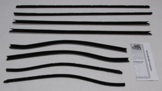Picture of 1966-67 Cutlass Supreme 2 Door Hardtop Authentic Window Felts Whiskers Kit W/ Buick Special Molding (8pcs)