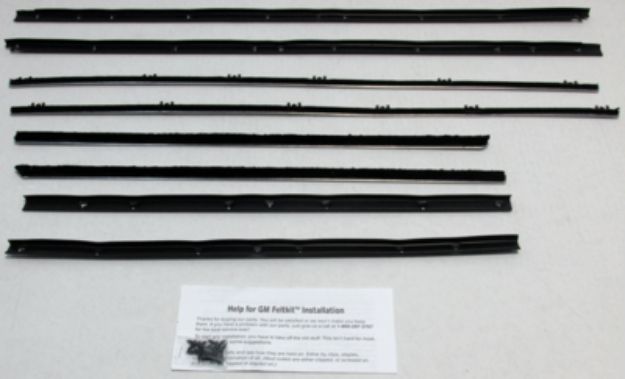 Picture of 1965 GTO & Lemans 2 Door Hardtop Replacement Window Felts Whiskers Kit (8pcs)