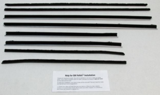 Picture of 1966-67 GTO & Lemans 2 Door Sedan Replacement Window Felts Whiskers Kit (8pcs)