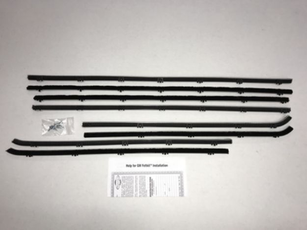Picture of 1965-69 Corvair 2 Door Hardtop with Stainless Bead Authentic Window Felts Whiskers Kit (8pcs)