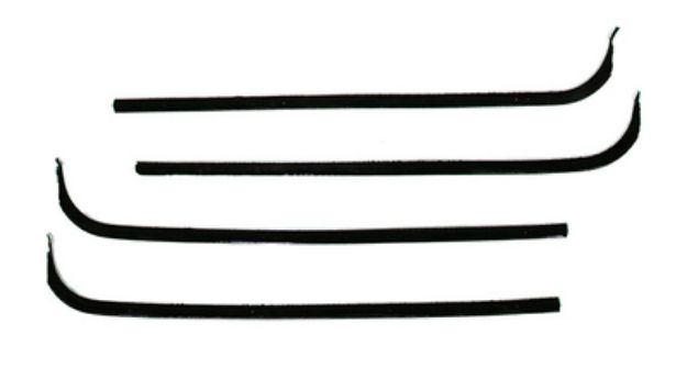 Picture of 1967-70 Ford Pickup Truck Authentic Window Felts Whiskers Kit with Chrome Bead (4pcs)