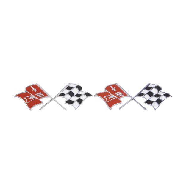Picture of 1958-1960 Corvette Front Fender X-Flag Emblem, Sold as a Pair