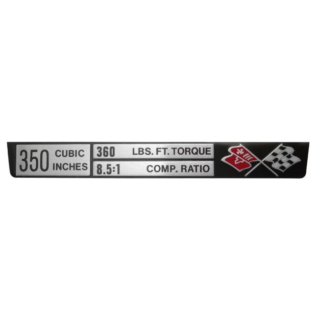 Picture of Corvette Engine Data Plate, 350/360/8.5:1, Sold as Each