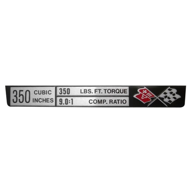 Picture of Corvette Engine Data Plate, 350/350/9.0:1, Sold as Each