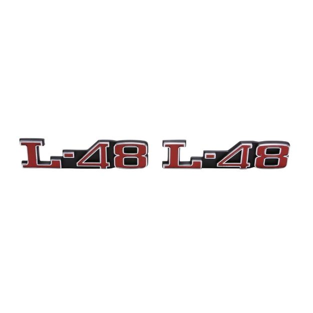 Picture of 1973-1982 Corvette Hood Emblem, “L-48”, Sold as a Pair