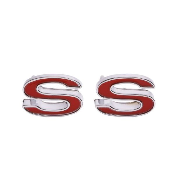 Picture of 1969-1972 Camaro Front Fender Emblem, “SS”, Red, Sold as a Pair