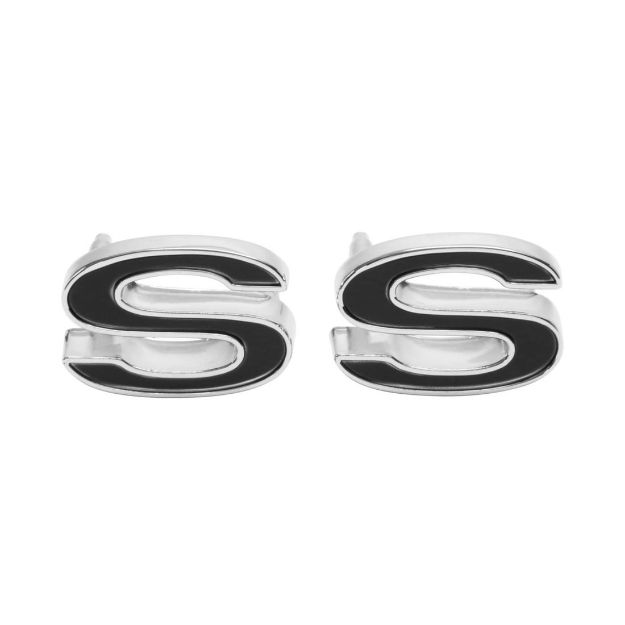 Picture of 1969-1972 Camaro Front Fender Emblem, “SS”, Black, Sold as a Pair