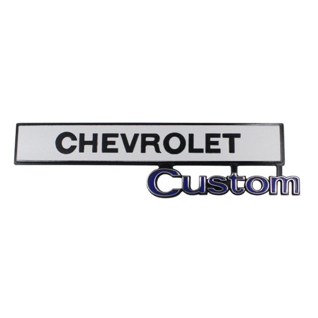 Picture of 1969-1972 Chevrolet and GMC Truck Glove Box Door Emblem“Chevrolet Custom”, Each