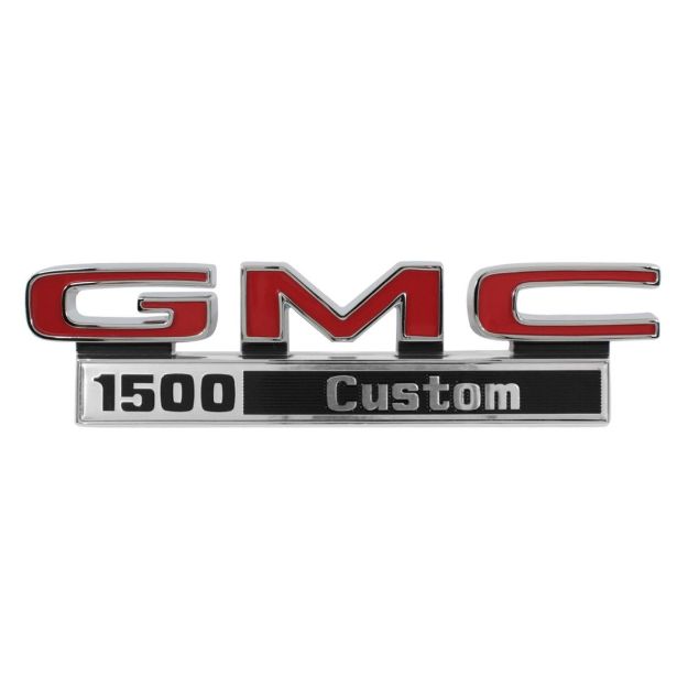 Picture of 1971-1972 GMC Truck Front Fender Emblem, “GMC 1500 Custom”, Sold as a Pair