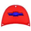Picture of 1957 Full-Size Chevrolet Red Tail Light Lens with Blue Bowtie Chrome Trim Pair