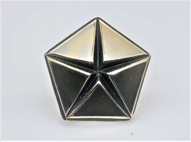 Picture of 1963-1966 Mopar A/B/C-Body Pentastar Fender Emblem - Brass Plated Metal, Passenger Side