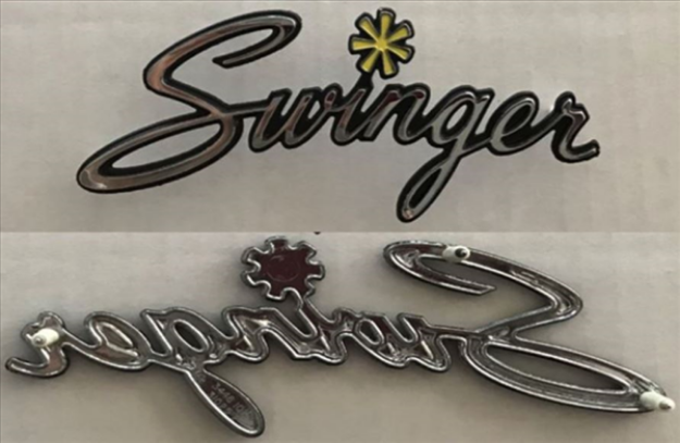 Picture of 1970-1975 Dodge Swinger Fender, Quarter Panel & Trunk Emblem - 3-Stud Mount for Classic Restoration