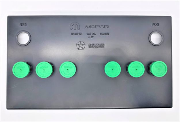 Picture of Group 27 Battery Topper with Green Caps - Fits 1966-1974 Chrysler Models