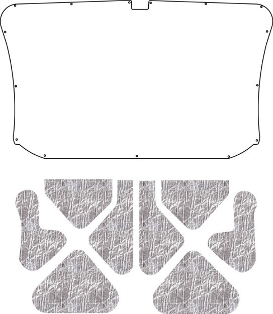 Picture of 1971-74 Plymouth Satellite/Sebring QuietRide AcoustiHood Under Trunk Cover Kit with HeatShield Insulation Panels