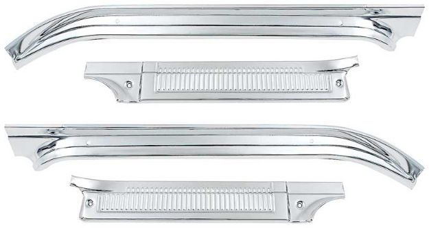 Picture of 1978-91 Chevrolet & GMC Pickup Truck Door Sill Plate Set - Polished Aluminium 4 Piece Set