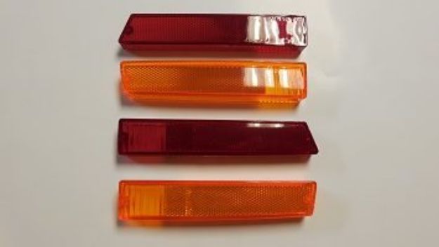 Picture of 1970-1971 Dodge Dart Vans Auto Side Marker Reflector Lenses Set Red & Amber
