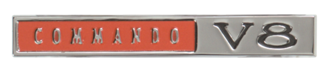 1966-1967 Plymouth Commando V-8 Fender Emblem - High-Quality Reproduction (2579613)